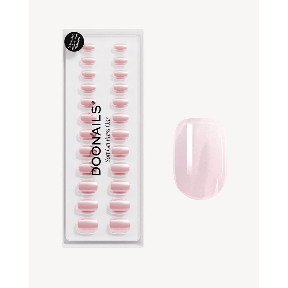 Doonails Soft Gel Press Ons Jetset Pale Pink Extra Short Square 30ct Nail Kit